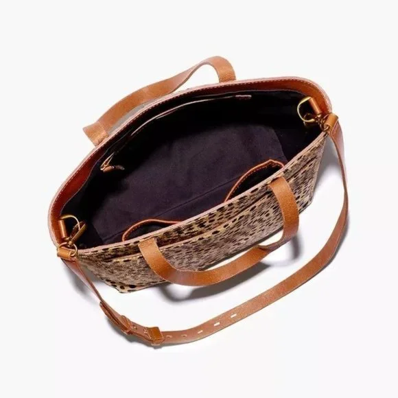 Madewell Medium Transport Tote Printed Calf Hair Edition Bag New with Tags - Picture 9 of 10